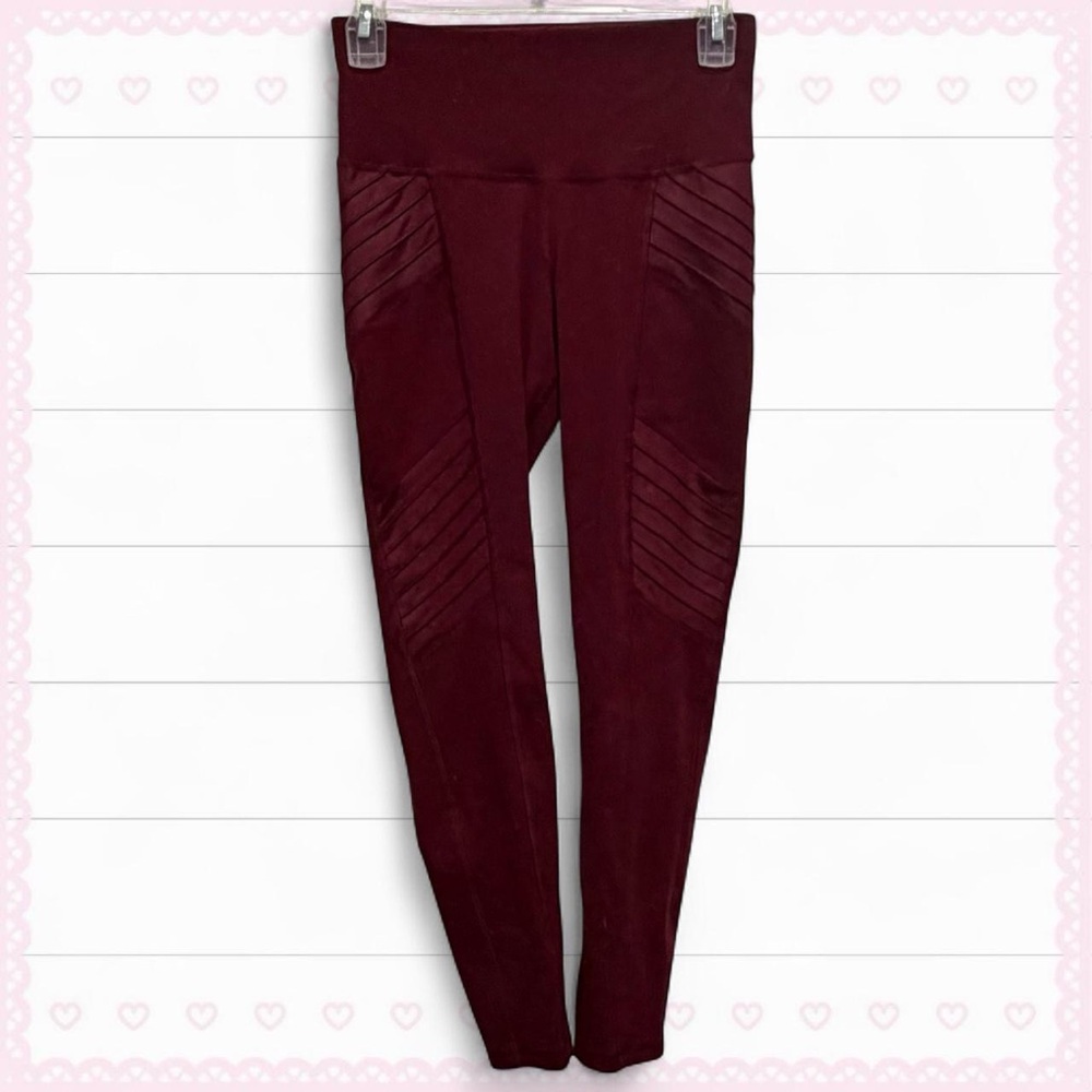 red active leggings with wave designs